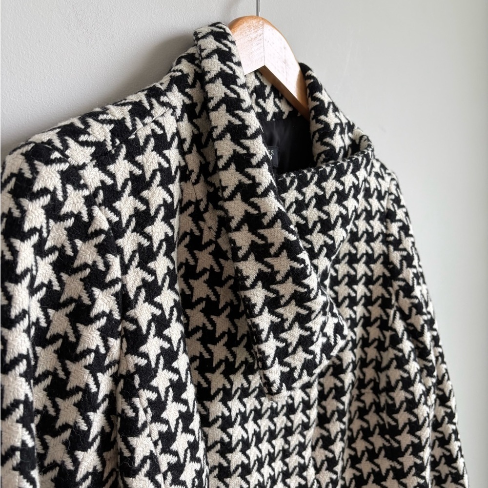Talbots Houndstooth Wool-Blend Asymmetrical Zip Moto-Style Jacket Size 14WP - Picture 6 of 10